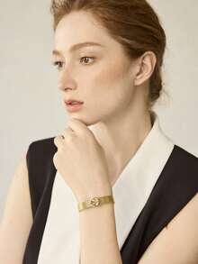 MOTF PREMIUM PRE18K GOLD PLATED SIMPLE PERSONALIZED WATCH CHAIN BRACELET - Gold - View 7