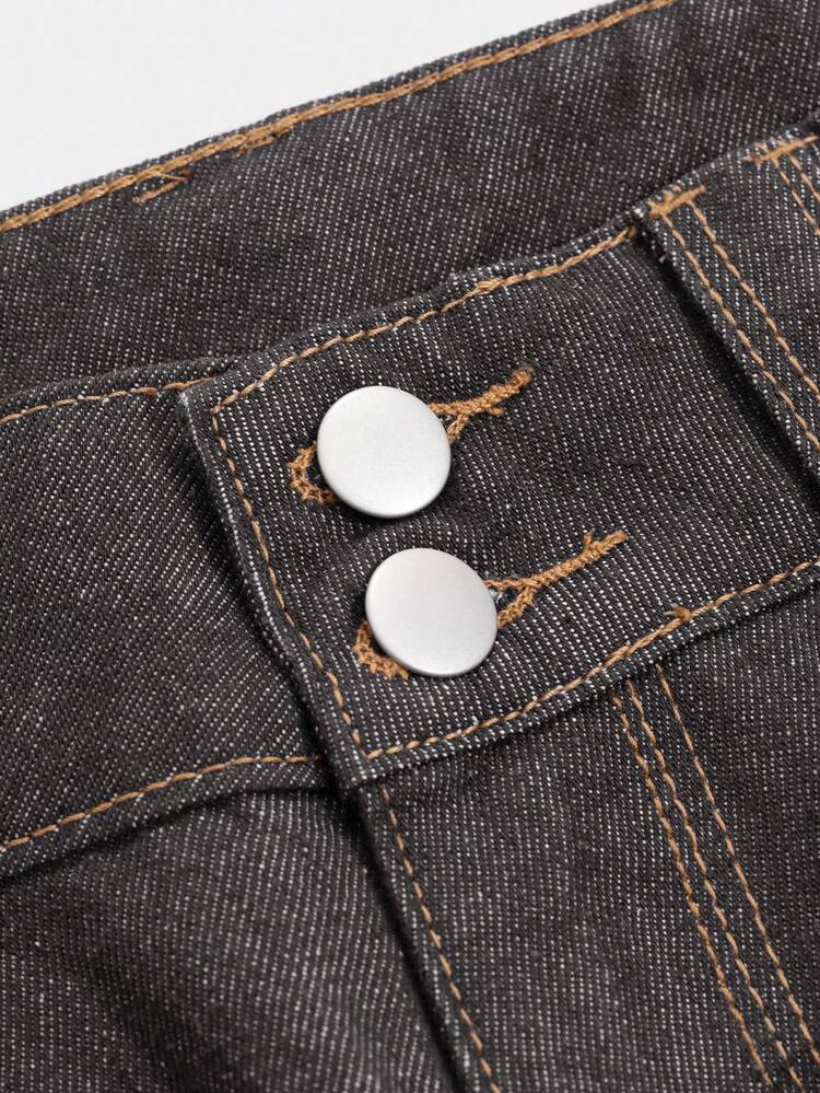 Vintage Loose Straight Leg Washed White Women Jeans