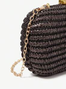 Maija 女士手拿包、草编包、草编手提包，时尚、优雅、简约、个性化、百搭，适合海滩、度假、假日、夏季、海边、沙滩派对 - 咖啡 - 查看 6