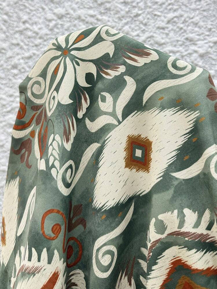 Plus Size Casual Solid Color Top And Allover Print Pants 2 Pieces Set Summer Tops   Summer Outfits Summer Clothes Spring Dress Spring Outfit Women Spring Clothing Beach Vacation Outfits For Women Vacation Dress Bohemian   Festival Outfits For Women Beach Outfits For Women Women's Summer Two-Piece Sets Women Outfits Sets Women Spring Outfit Women Vacation Outfit Sets