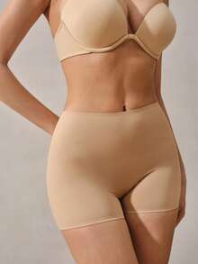 无缝弹力女士真丝打底裤，防滑舒适无缝女士内裤，女士三角裤 - 米色 - 查看 6