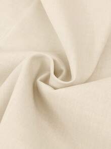 SHEIN Franclia Đầm hè thanh lịch màu trơn có nơ dành cho nữ - Màu be - Xem 5