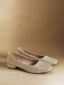 Rosivie Giày lười nữ mũi vuông, kiểu dáng thường ngày. - Màu Khaki - Xem 5