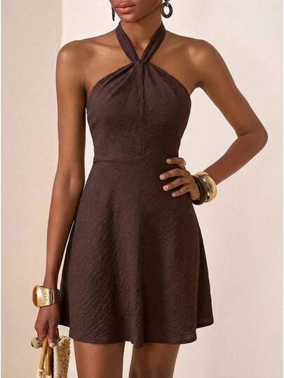 Zivah 2026 İlkbahar/Yaz Yeni Keten Fırfırlı Etekli A Kesim Mini Elbise, Kahverengi, Müzik Festivalleri, Paskalya, Aziz Patrick Günü, Sevgililer Günü, Randevular, Batı Tarzı, Göçebe Tarzı, Doğum Günleri, Mezuniyetler, Kampüs Tarzı, Günlük Giyim, Rahat Giyim, Tatil, Gemi Seyahati, Plaj, Güneşlenme, Trend, Sokak Giyimi, Düğün Davetiyesi, İşe Gidip Gelme, Brunch, Havaalanı, Partiler, Tatiller, Ofis İçin Uygundur