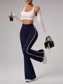 Core Rhythm 1 chiếc quần legging thể thao nữ màu xanh hải quân không đường may, mềm mại và thoải mái, phù hợp cho tập luyện, chạy bộ, mặc thường ngày và tập yoga. - Màu xanh hải quân - Xem 6