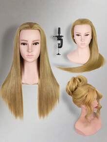 1 Piece Of 26 Inch 100% Blended Synthetic Fiber Wig, Gold DIY Bridal Hairstyle,Gift Grooming And Beauty Practice Wig - Multicolor - View 9