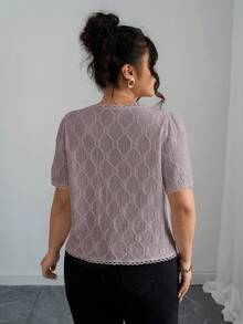 Elenzga 女士优雅波西米亚风V领休闲短袖杏色衬衫，适合夏季外出穿着 - 藕粉色 - 查看 2