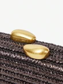 Maija 女士手拿包、草编包、草编手提包，时尚、优雅、简约、个性化、百搭，适合海滩、度假、假日、夏季、海边、沙滩派对 - 咖啡 - 查看 5