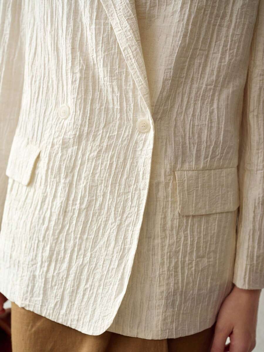 MOTF PREMIUM STRUCTURED TEXTURED LIGHTWEIGHT BLAZER - Apricot - View 2