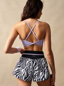 VARSIVA 斑马纹拼接宽松运动短裤 - 彩色 - 查看 8