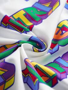 Tetris™ X SHEIN 2pcs Men's Boxer Briefs With Digital Cube & Letter Print, Elastic Waistband - Black and White - View 4