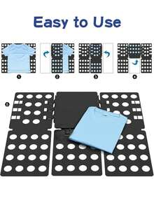 SHEIN Slouchy折叠板整理收纳衣柜T恤裤子衬衫衣服折叠神器折叠板 - 黑色 - 查看 3