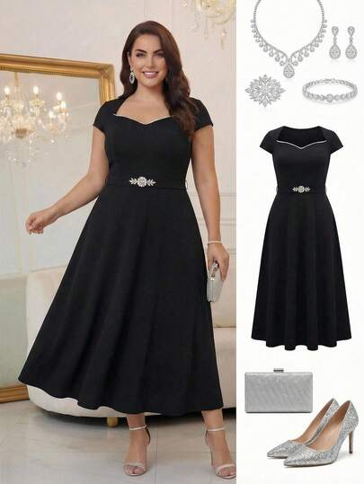 Ellevyn Plus Size Women's Elegant Black Short Sleeve Dress With Rhinestones And Pockets,Summer,Spring,Summer Outfits ,Summer Clothes,Summer Holiday Outfits,Spring Outfit Women,Spring Clothing,Spring Women,Summer Dress,Spring Dress,Party Dress,Elegant Dresses For Party, Elegant Party Dresses For Women,Sequin Skirt,Sequin Dress,Sequin,Sparkly Dress ,Party Outfit,Party,Summer Dress,Spring Dress, Elegant Dresses For Women ,Elegant Dress For Women,Elegant Dresses,Elegant Dresses For Party ,Elegant Long Dress ,Luxury Evening Dresses For Women,Luxury Women's Jalabiya,Luxury Evening Dress For Women ,Luxury Evening Dresses For Weddings,Luxury Women's Abaya Summer Dress,Spring Dress,Wedding Guest Dress For Women ,Wedding Party Dress,Wedding Guest Dress,Luxury Evening Dresses For Weddings ,Bridesmaid Dress,Wedding Guest Dresses,Dress For Wedding Guest,Wedding Guest Party Dress,Luxury Dresses,Wedding,Weddings,Events,Wedding,Black Dress