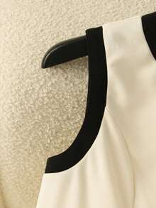 GlowEve Women's Round Neck Button Casual Date Party Mini Dress - Apricot - View 3