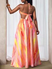 BamGleam Đầm hai dây kiểu dáng gợi cảm dành cho nữ, thích hợp cho kỳ nghỉ, với thiết kế buộc dây và khoét eo. - Nhiều màu - Xem 2