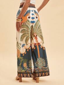 Travachic 女士休闲印花宽松梭织裤 - 彩色 - 查看 2
