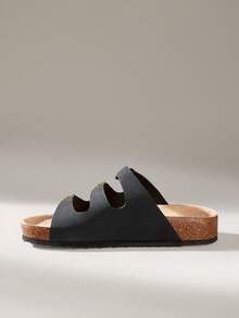 Solecia Sapatos Femininos Chinelos de Sola Grossa Versáteis para Uso na Primavera e Verão, Sapatos de Férias de Verão, Sapatos de Primavera, Primavera Break, Páscoa, Natal - Preto - Visão 6
