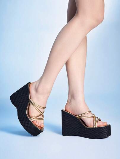 Sugerpunk Platform Sandals Women's Slippers Fish Mouth Wedge Heel Fashion Women's Shoes