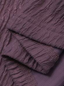 Dazy Plus Vestido de fiesta de manga larga con cuello en V y volantes, 2 en 1 para estilizar la cintura, talla grande, vestido de verano - Morado - Ver 4