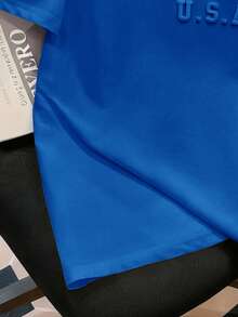 Manfinity Joysei Camiseta ajustada de manga corta azul marino para hombres - azul real - Ver 4