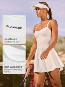 GLOWMODE Focus On Point 吸汗速干 3D 印花可调节后扣遮阳帽 高尔夫 网球 匹克球 日常休闲装 - 米色 - 查看 4