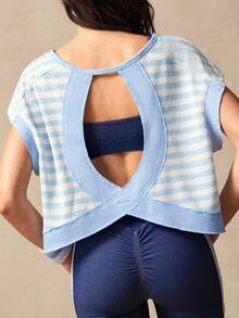 VARSIVA Bộ 2 món + Áo ngực và quần short thông thường + Vải thấm hút mồ hôi + Thiết kế phối màu tương phản / Cơ bản / Bộ đồ thể thao / Tập thể dục / Yoga không đường may - Nhiều màu - Xem 8