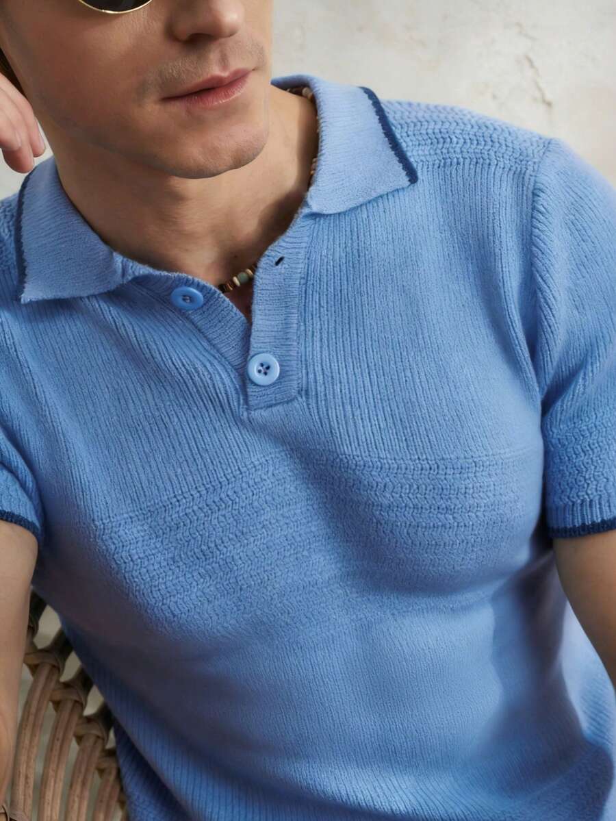 Airaco Áo khoác cardigan ngắn dáng suông, tối giản, phối nhiều mảnh vải, thích hợp cho mùa xuân/hè. - Màu xanh lam - Xem 1