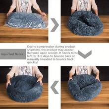 1 pieza Cama redonda de peluche para mascotas, cojín de sueño suave y cálido adecuado para gatos y perros pequeños/medianos, cama para perros y gatos para todas las estaciones - Rosa - Ver 5