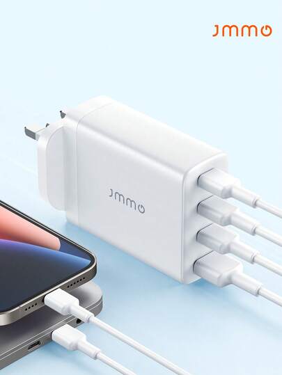 JMMO 100W 4-Ports USB C Wall Charger With GaN Technology,3 USB-C Ports & 1 USB-A Port Compatible With  Pro, Air, XPS, 14/13/12,Galaxy S22/S21,IPad,Steam Deck