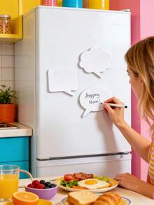 Joivida Bộ 3 tập giấy ghi nhớ từ tính có thể xóa khô hình bong bóng thoại kèm bút dạ miễn phí - Bảng tin nhắn hình bong bóng thoại có thể tái sử dụng, dễ lau chùi, dùng cho tủ lạnh/bảng thông báo/văn phòng/nhà, thiết kế hình ảnh đám mây và hội thoại truyện tranh sáng tạo, nam châm trang trí thẩm mỹ INS cho tủ lạnh để ghi chú và nhắc nhở vui vẻ, sổ ghi nhớ từ tính hoàn hảo cho việc giao tiếp trong gia đình và nhà bếp. - Nhiều màu - Xem 5
