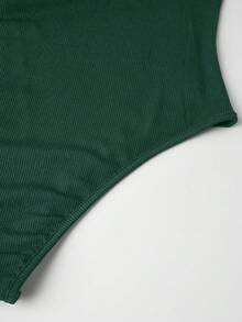 Olithes 素色T恤連體衣和束腰長褲 - 墨綠色 - 查看 7