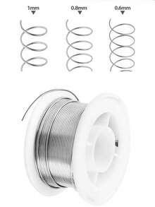 Kawat Solder Timah Timbal Inti Rosin 63-37, Diameter 0,6/0,8/1mm, Untuk Pengelasan Listrik, Mengandung Fluks 2,5% - Perak - View 6