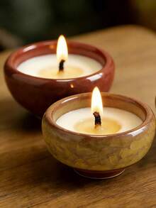 Cirelle Crackle Ceramic Scented Candle - Natural Soy Wax In Artisan Cup, Ambient Home Fragrance For Relaxation, Mindful Gift - multicolor - View 3