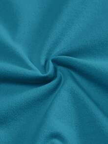 Manfinity Joysei Lake Blue Graphic Letter & Cartoon Bear Embossed Crew Neck T-Shirt For Men - Teal Blue - View 5