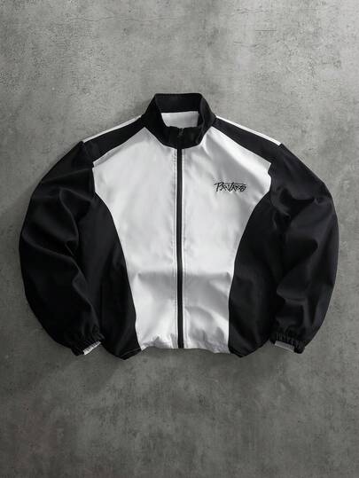 PAVTROS Men's Casual Colorblock Patchwork Jacket, Suitable For Spring And Autumn