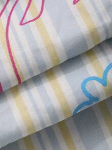 Dazy Kids Tween Girl Striped Short Sleeve Button-Up Top And Pants Pajama Set - Multicolor - View 8