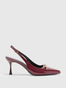 CUCCOO BIZCHIC Women's Fashionable Elegant Pointed Toe High Heel Sandals - Burgundy - View 2