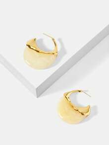 MOTF PREMIUM CE STYLE ADVANCED SENSE RETRO AMBER EARRINGS WOMEN'S EUROPEAN AND AMERICAN LIGHT LUXURY NICHE DESIGN FOG BLUE WATER DROP TEMPERAMENT STUD EARRINGS - Gold - View 4