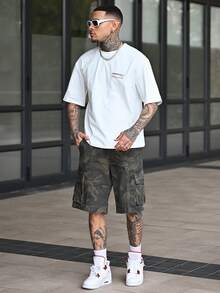 Devon Thys Áo thun nam cổ điển dáng hộp cắt cúp màu trắng cỡ chuẩn, mùa hè - trắng - Xem 4