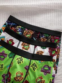 TEENAGE MUTANT NINJA TURTLES | SHEIN 男童卡通印花平角内裤 - 黑色 - 查看 6