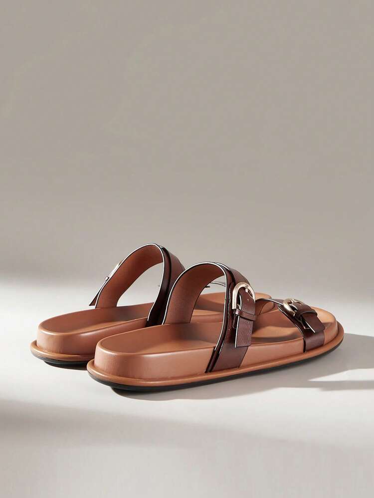 Women's Vintage-Style Casual/Leisure/Beach Shoes, Versatile, Strap Sandals. Summer Shoes - Coffee Brown - View 4