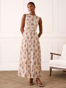 Lilora Women's Elegant Sleeveless Dress - Dusty Pink - View 6