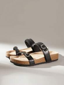 Solecia Woman Shoes Fashionable Thick-Soled Slippers For Versatile Use For Spring And Summer Vacation Shoes Summer Spring Shoes Spring Break Easter For Christmas Summer Shoes - Black - View 2
