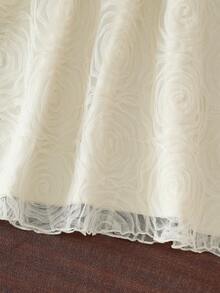 少女优雅时尚3D立体花卉网纱设计夏季连衣裙 - 杏色 - 查看 13