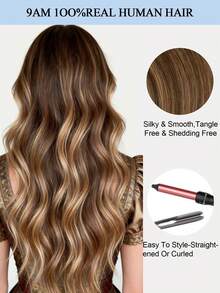 8D 微环纳米珠接发，16-22 英寸微环真人发接发，隐形无痕，直发，隐形迷你硅胶珠易于安装，无缝，自然直发，完美延长长发，打造自然直发质感 - 彩色 - 查看 12