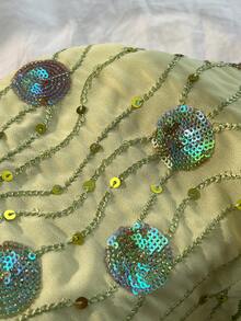 Elamini 女士休闲派对系带短裙，珠绣装饰 - 綠色 - 查看 6