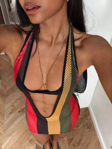 StreetHx 女士时尚多色钩针编织背心连衣裙 - 彩色 - 查看 5