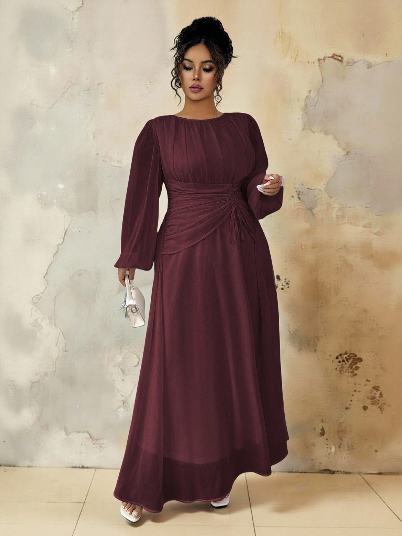 Roveilla فستان ماكسي طويل الأكمام للنساء ذوات الحج...