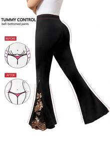 SHEIN Clasi Quần ống loe thêu sequin thời trang cỡ lớn dành cho người đi làm, quần đen thanh lịch, quần xuyên thấu, quần sequin, quần đen vàng, quần kín đáo, quần mùa hè cho nữ, quần mùa hè cho nữ, kỳ nghỉ xuân, quần mùa xuân cho nữ, lễ tốt nghiệp cho mẹ, lễ kỷ niệm, kỳ nghỉ cho nữ, kỳ nghỉ hè cho nữ, kỳ nghỉ hè, quần ống loe cho nữ, quần ống loe đen, quần ống chuông - màu đen - Xem 11