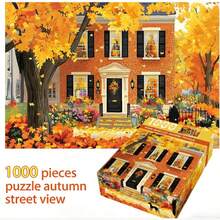 Puzzle 1000 Piece Paper Puzzle Decompression Puzzle Oil Painting Landscape Puzzle - Multicolor - View 9